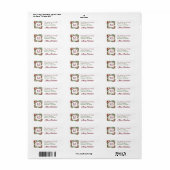 Monogram Vierkant Kerstversiering Retouradres Etiket (Full Sheet)