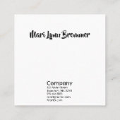 Monogram vierkant visitekaartje in zwarte ensocirk (Achterkant)