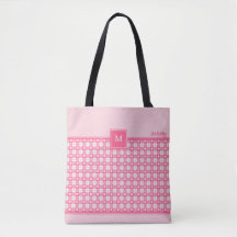 Monogram Vierkante Patroon Canvas tas