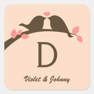 Monogram Vierkante Sticker