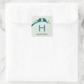 Monogram Vierkante Sticker (Tas)