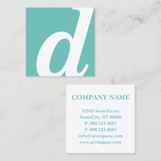 monogram vierkante visitekaartje (Voorkant / Achterkant)