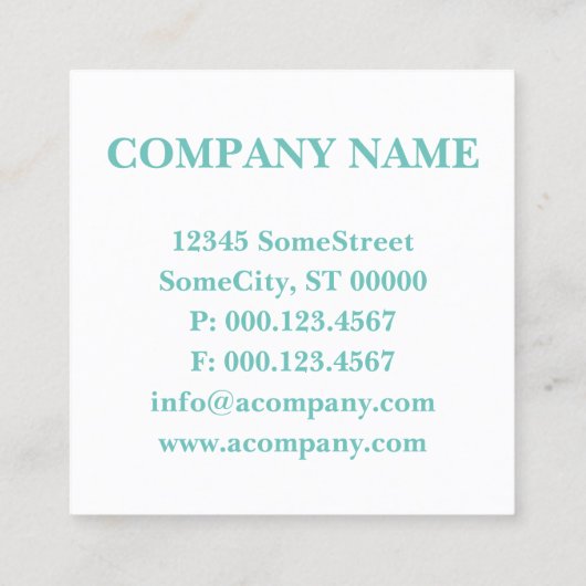 monogram vierkante visitekaartje (Achterkant)