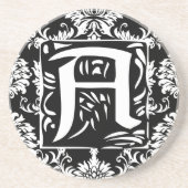 Monogram Vintage A Bruiloft Jubileum Onderzetters (Voorkant)