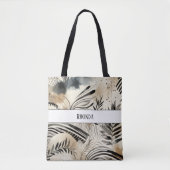 monogram vintage abstracte bladeren tas (Voorkant)
