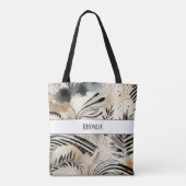 monogram vintage abstracte bladeren tas (Achterkant)