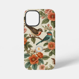 Monogram vintage bloemmotief botanische vogels pat iPhone 12 mini hoesje