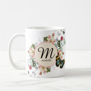 Monogram Vintage Floral Koffiemok