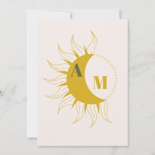 Monogram Vintage Hemelse Botanische Trouwkaart Kaart (Achterkant)