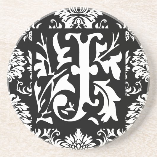 Monogram Vintage J Bruiloft Jubileum Onderzetters (Voorkant)