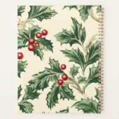 Monogram Vintage Kerst Holly & Bessen Patroon Planner (Achterkant)