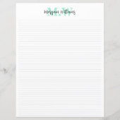 Monogram Vintage Printbare Schrijfwaren Papier, Ge (Voorkant)