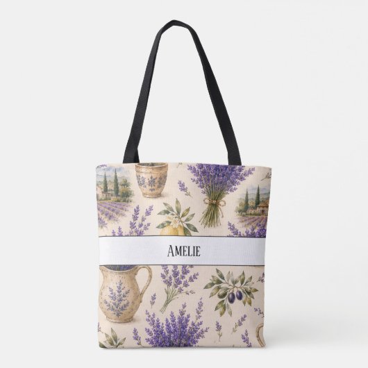 monogram vintage provence lavendel tas (Achterkant)