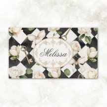 Monogram Vintage Roos Bloemen Zwart Wit Diamant