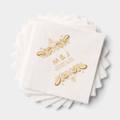 Monogram Vintage Sier- Folie Servetten (Insitu (Gestapeld))
