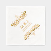Monogram Vintage Sier- Folie Servetten (Voorkant)