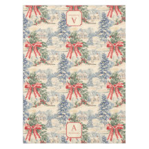 Monogram Vintage Winterdorp Kerst Rode Strik