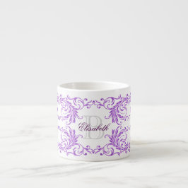 Monogram Violet Damask Espresso Kop