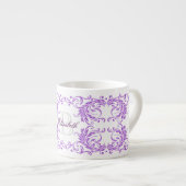 Monogram Violet Damask Espresso Kop (Voorkant rechts)