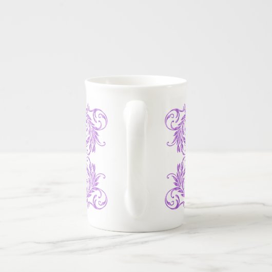 Monogram Violet Damask Porselein Kop (Achterkant)