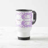 Monogram Violet Damask Reisbeker (Voorkant rechts)