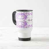 Monogram Violet Damask Reisbeker (Voorkant links)