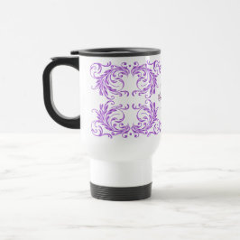 Monogram Violet Damask Reisbeker