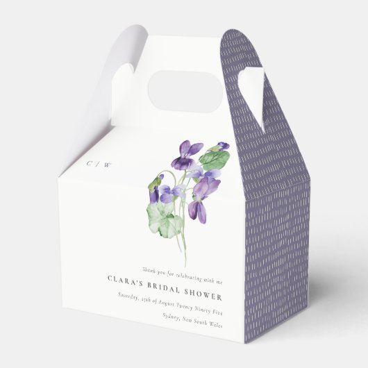 Monogram Violet Floral Bunch Vrijgezellenfeest Bedankdoosjes (Achterkant)
