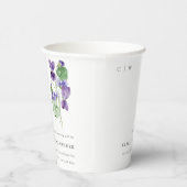  Monogram Violet Floral Bunch Vrijgezellenfeest Papieren Bekers (Rechts)
