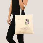  Monogram Violet Floral Bunch Vrijgezellenfeest Tote Bag (Voorkant (product))