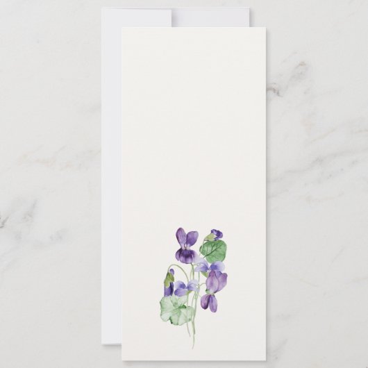 Monogram Violet Floral Bunch Wedding Menu Kaart (Achterkant)
