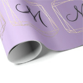 Monogram Violet Lavendel Metal Gold Diamond Lijst Cadeaupapier (Rol Hoek)