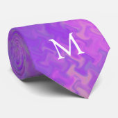 Monogram Violet Marbling Art Stropdas (Opgerold)