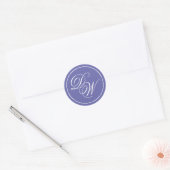 Monogram Violet Paars 2 Initiaal Calligrafie Ronde Sticker (Envelop)