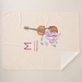 Monogram Violin, balletschoenen en Butterflies Sherpa Deken (Voorkant (horizontaal))