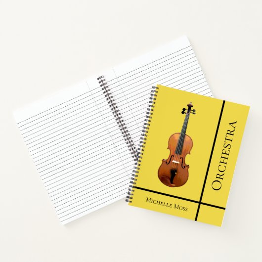 Monogram Violin Orchestra Geel Notitieboek (Binnen)