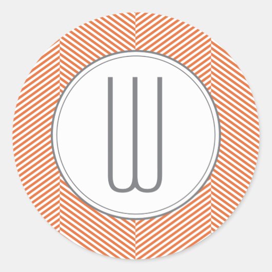 Monogram visgraat Stickers Oranje (Voorkant)