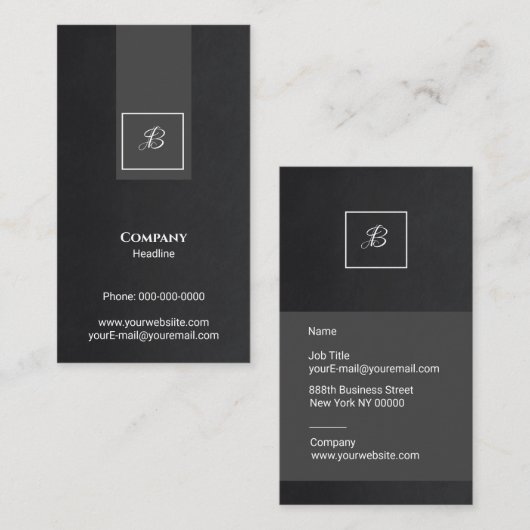 Monogram Visitekaartje (Voorkant / Achterkant)