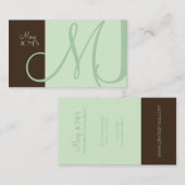 Monogram Visitekaartje en retro kleuren (Voorkant / Achterkant)