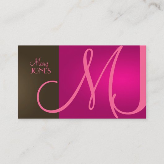 Monogram Visitekaartje en retro kleuren (Voorkant)