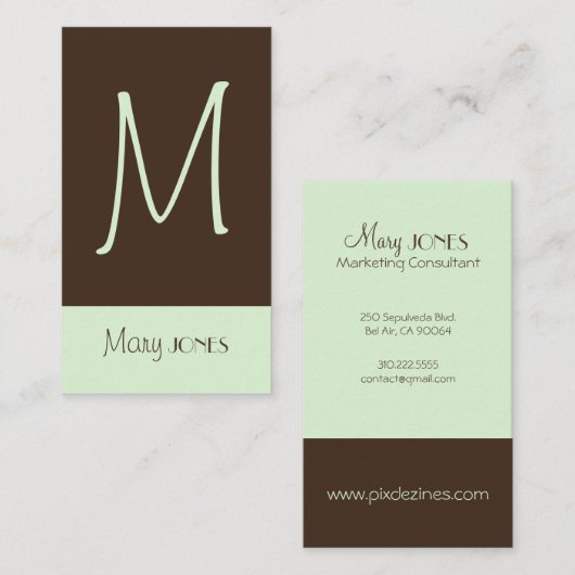 Monogram Visitekaartje en retro kleuren (Voorkant / Achterkant)