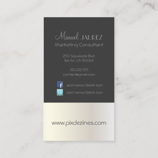 Monogram Visitekaartje en retrokleuren (Achterkant)