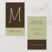 Monogram Visitekaartje en retrokleuren (Voorkant / Achterkant)