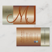Monogram Visitekaartje faux geborsteld koper/nikke (Voorkant / Achterkant)