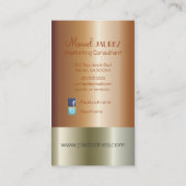 Monogram Visitekaartje faux geborsteld koper/nikke (Achterkant)