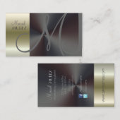 Monogram Visitekaartje "faux", geborsteld staal/ni (Voorkant / Achterkant)