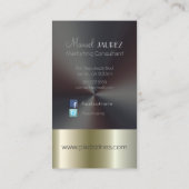 Monogram Visitekaartje "faux", geborsteld staal/ni (Achterkant)