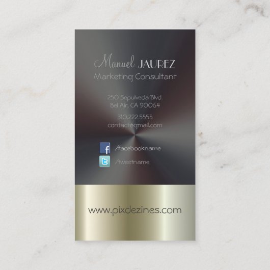 Monogram Visitekaartje "faux", geborsteld staal/ni (Achterkant)