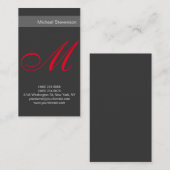 Monogram Visitekaartje gewoon rood grijs (Voorkant / Achterkant)