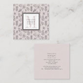Monogram Visitekaartje met botanische patronen (Voorkant / Achterkant)